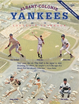 1994 Albany-Colonie Yankees Souvenir Yearbook with Original Derek Jeter Card Insert 
